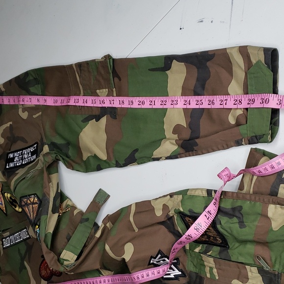 Rothco Womens Camo Bling Patchwork Flight Suit Jumpsuit Size S Y2K Retro - Picture 14 of 17